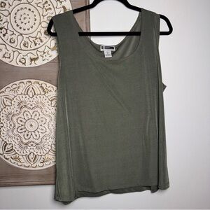 🖤 JJ Studio Olive Green Sleeveless Tank Top 🌿 | Size 1X Plus